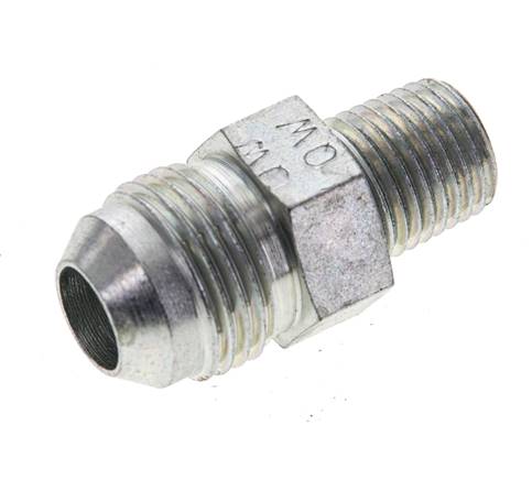 JIC Double Nipple UNF 3/4''-16 (Dash Size 8) x 1/4'' NPT Steel 275bar (3863.75psi) [2 Pieces]