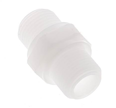 Double Nipple G3/8'' Polypropylene (pp) 10bar (140.5psi) FDA 22mm Hex