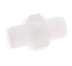 Double Nipple G1/8'' PVDF 10bar (140.5psi) FDA 14mm Hex