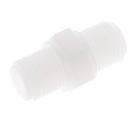 Double Nipple G1/4'' PVDF 10bar (140.5psi) FDA 17mm Hex