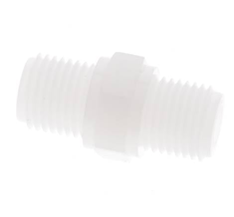 Double Nipple G1/4'' PVDF 10bar (140.5psi) FDA 17mm Hex