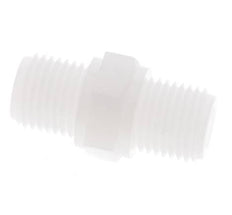 Double Nipple G1/4'' PVDF 10bar (140.5psi) FDA 17mm Hex