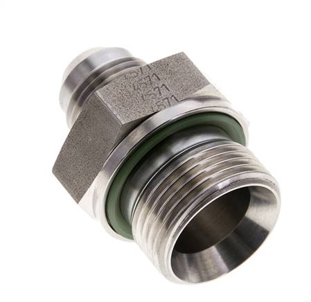 JIC Double Nipple G3/4'' x UNF 3/4''-16 (Dash Size 8) Stainless Steel FKM 275bar (3863.75psi)