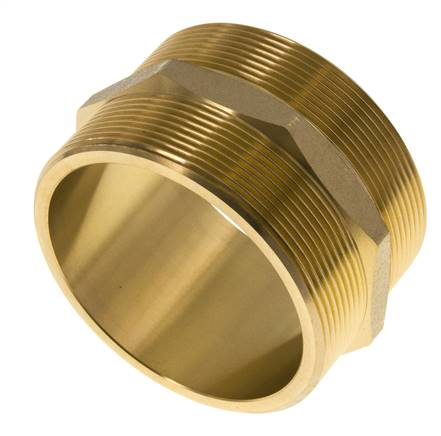Double Nipple G3'' Brass Flat Seal 16bar (224.8psi) 89mm Hex