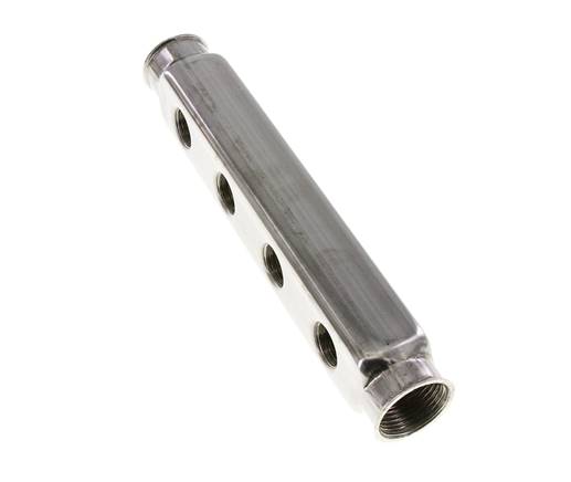 2xG 1'' x 8xG 1/2'' Stainless steel Distributor Block Double-sided 10 Bar