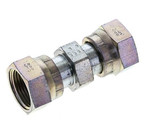 UN 1-3/16''-12 Zinc plated Steel Socket ORFS with Union nut 400 Bar - Hydraulic