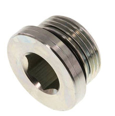 G 1'' Male Zinc plated Steel Closing plug with Inner Hex and NBR seal 400 Bar