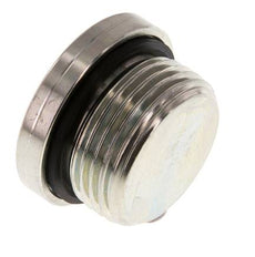 G 1'' Male Zinc plated Steel Closing plug with Inner Hex and NBR seal 400 Bar