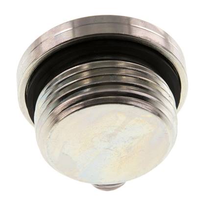 G 1'' Male Zinc plated Steel Closing plug with Inner Hex and NBR seal 400 Bar