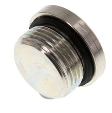 G 1'' Male Zinc plated Steel Closing plug with Inner Hex and NBR seal 400 Bar