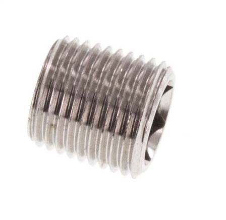 M8x0.75 Stainless steel Closing plug with Inner Hex without collar (conical) 40 Bar