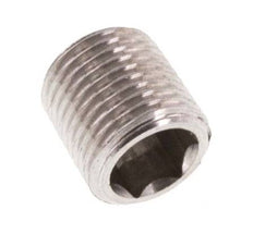 M8x0.75 Stainless steel Closing plug with Inner Hex without collar (conical) 40 Bar