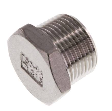 3/4'' NPT Male Stainless steel Closing plug with Outer Hex 16 Bar