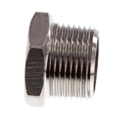 3/4'' NPT Male Stainless steel Closing plug with Outer Hex 16 Bar