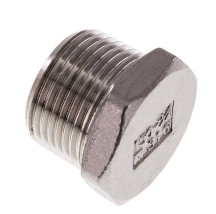 3/4'' NPT Male Stainless steel Closing plug with Outer Hex 16 Bar