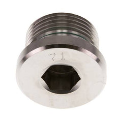 G 3/4'' Male Stainless steel Closing plug with Inner Hex and FKM Seal 400 Bar