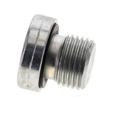 G 1/8'' Male Zinc plated Steel Closing plug with Inner Hex and NBR seal 400 Bar [5 Pieces]