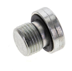 G 1/8'' Male Zinc plated Steel Closing plug with Inner Hex and NBR seal 400 Bar [5 Pieces]