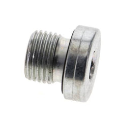 G 1/8'' Male Zinc plated Steel Closing plug with Inner Hex and NBR seal 400 Bar [5 Pieces]