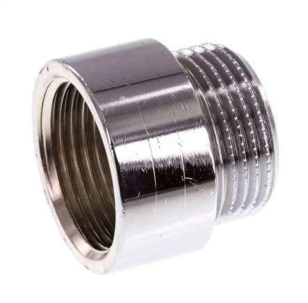 G 3/4'' F/M Chromium plated Brass Extension DIN 3523 - 15 mm