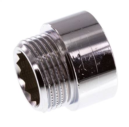 G 3/4'' F/M Chromium plated Brass Extension DIN 3523 - 15 mm