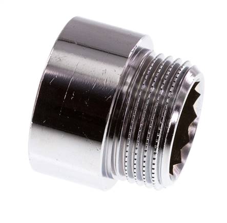 G 3/4'' F/M Chromium plated Brass Extension DIN 3523 - 15 mm