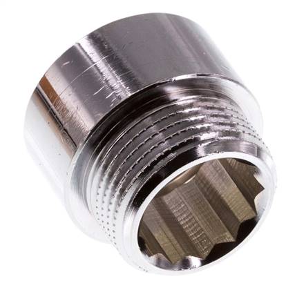 G 3/4'' F/M Chromium plated Brass Extension DIN 3523 - 15 mm