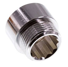 G 3/4'' F/M Chromium plated Brass Extension DIN 3523 - 15 mm