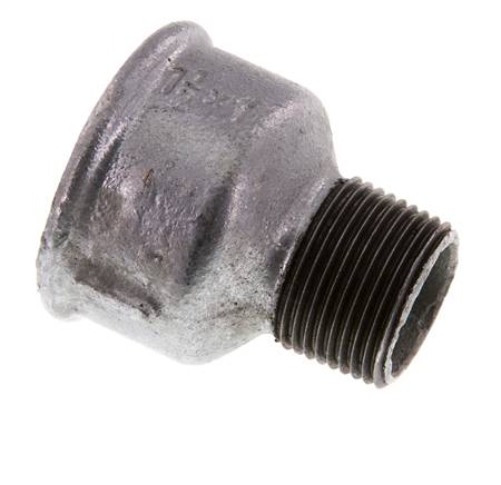R 1'' x Rp 1 1/2'' M/F Zinc plated Cast iron Reducing Adapter 25 Bar