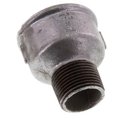 R 1'' x Rp 1 1/2'' M/F Zinc plated Cast iron Reducing Adapter 25 Bar