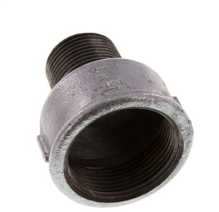 R 1'' x Rp 1 1/2'' M/F Zinc plated Cast iron Reducing Adapter 25 Bar