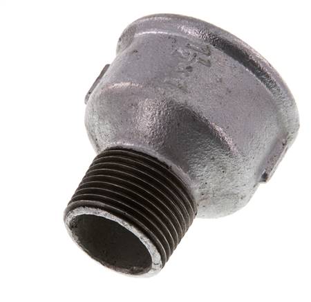 R 1'' x Rp 1 1/2'' M/F Zinc plated Cast iron Reducing Adapter 25 Bar