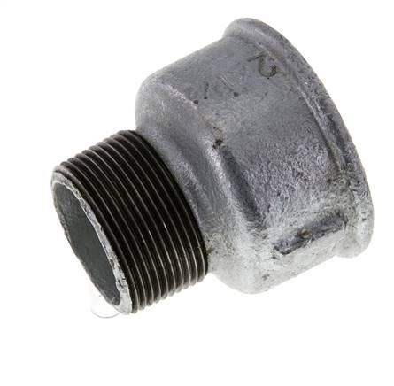 R 1 1/2'' x Rp 2'' M/F Zinc plated Cast iron Reducing Adapter 25 Bar