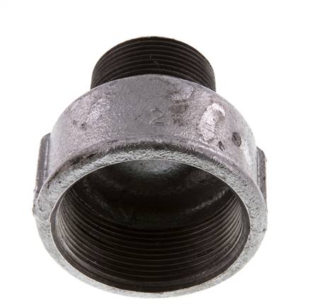 R 1 1/4'' x Rp 2'' M/F Zinc plated Cast iron Reducing Adapter 25 Bar