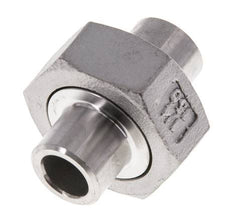 Union Straight Connector 13.5mm Weld End Stainless Steel Flat Seal PTFE 16bar (224.8psi)