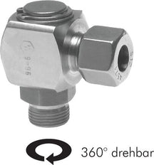 8L & M12x1.5 Stainless Steel Swivel Joint Compression Fitting with Male Threads DN 5250 bar FKM Rotatable ISO 8434-1