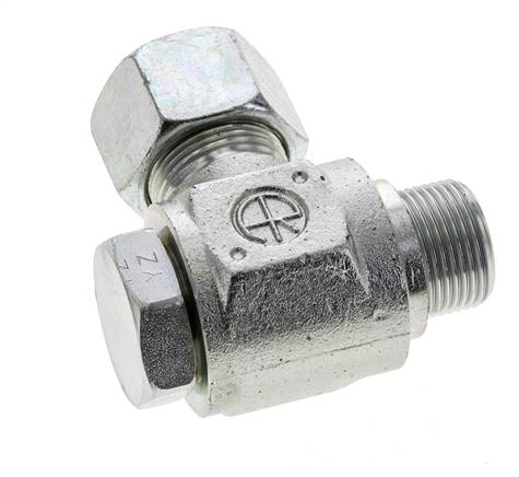 16S & M22x1.5 Zink plated Steel Swivel Joint Cutting Fitting with Male Threads 400 bar Rotatable ISO 8434-1