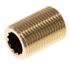 G 1/2'' Brass Double Pipe Nipple 16 Bar DIN 2982 - 30mm