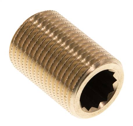 G 1/2'' Brass Double Pipe Nipple 16 Bar DIN 2982 - 30mm