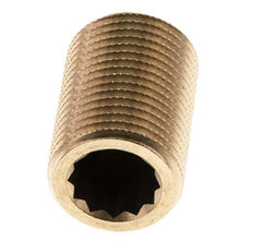 G 1/2'' Brass Double Pipe Nipple 16 Bar DIN 2982 - 30mm