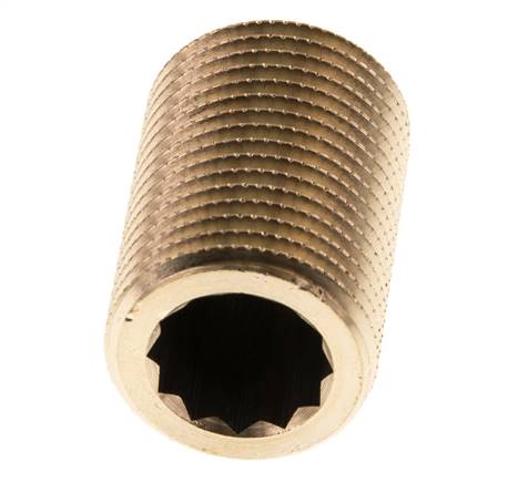 G 1/2'' Brass Double Pipe Nipple 16 Bar DIN 2982 - 30mm