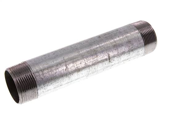 R 1 1/2'' Zinc plated Steel Double Pipe Nipple 50 Bar DIN 2982 - 200mm