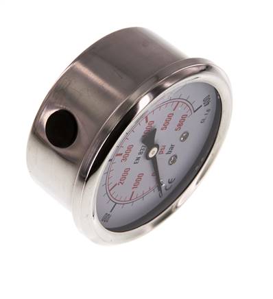 0..400 Bar (0..5802 psi) Glycerin Pressure Gauge Below Stainless steel/Brass 63 mm Class 1.6