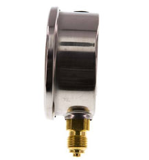 -1..5 Bar (-15..73 psi) Glycerin Pressure Gauge Below Stainless steel/Brass 63 mm Class 1.6