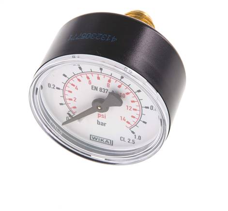 0..2.5 Bar (0..36 psi) Pressure Gauge Rear Plastic/Brass 50 mm Class 2.5