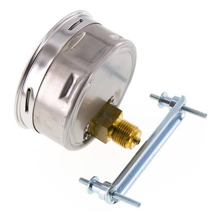 0..40 Bar (0..580 psi) Panel Mount Pressure Gauge Steel/Brass 100 mm Class 1.0 (Bracket)