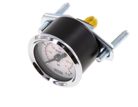0..40 Bar (0..580 psi) Panel Mount Pressure Gauge Steel/Brass 40 mm Class 2.5 (Bracket)