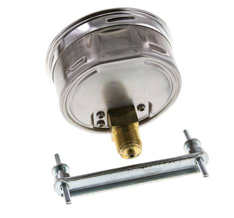 0..60 Bar (0..870 psi) Panel Mount Pressure Gauge Steel/Brass 100 mm Class 1.0 (Bracket)