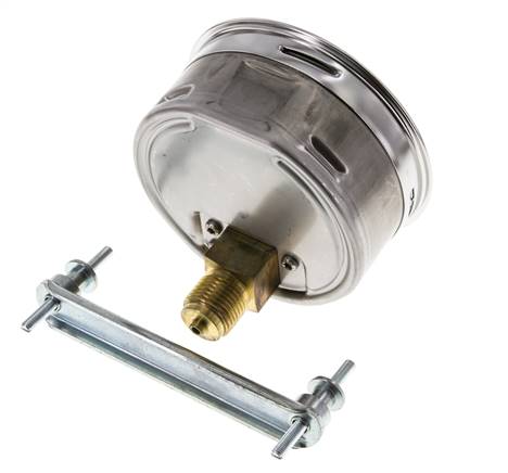 0..60 Bar (0..870 psi) Panel Mount Pressure Gauge Steel/Brass 100 mm Class 1.0 (Bracket)