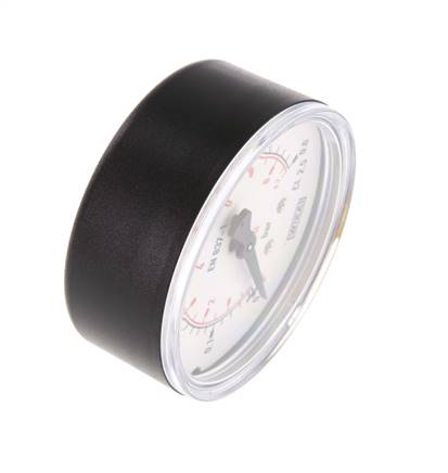 0..0.6 Bar (0..9 psi) Pressure Gauge Below Plastic/Brass 63 mm Class 2.5